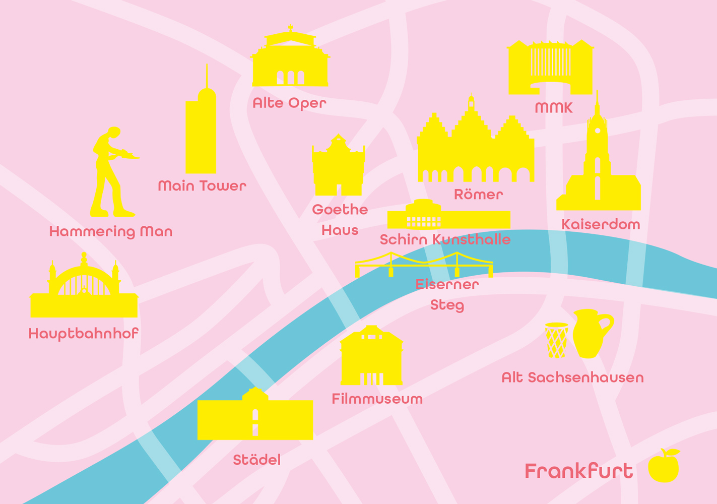 Postcard - Bon Voyage - Frankfurt Minimap