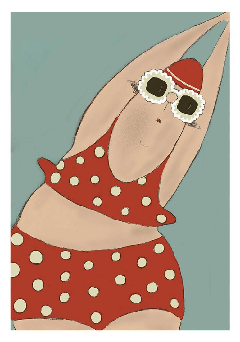 Postkarte - kittiekatstudio - Bikini