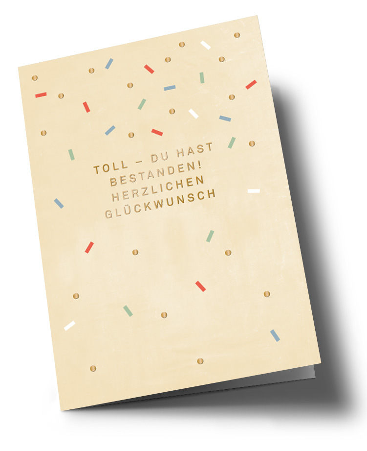 Doublecard C6 - Designfräulein - Test confetti, Gold foil