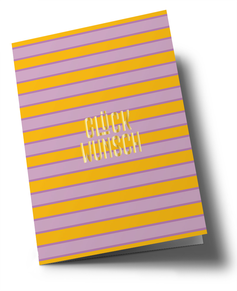 C6 Folded Card - Toni Starck Pattern - Lilac Stripes