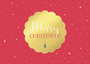 Postkarte - La Card - Merry Christmas, Rosette