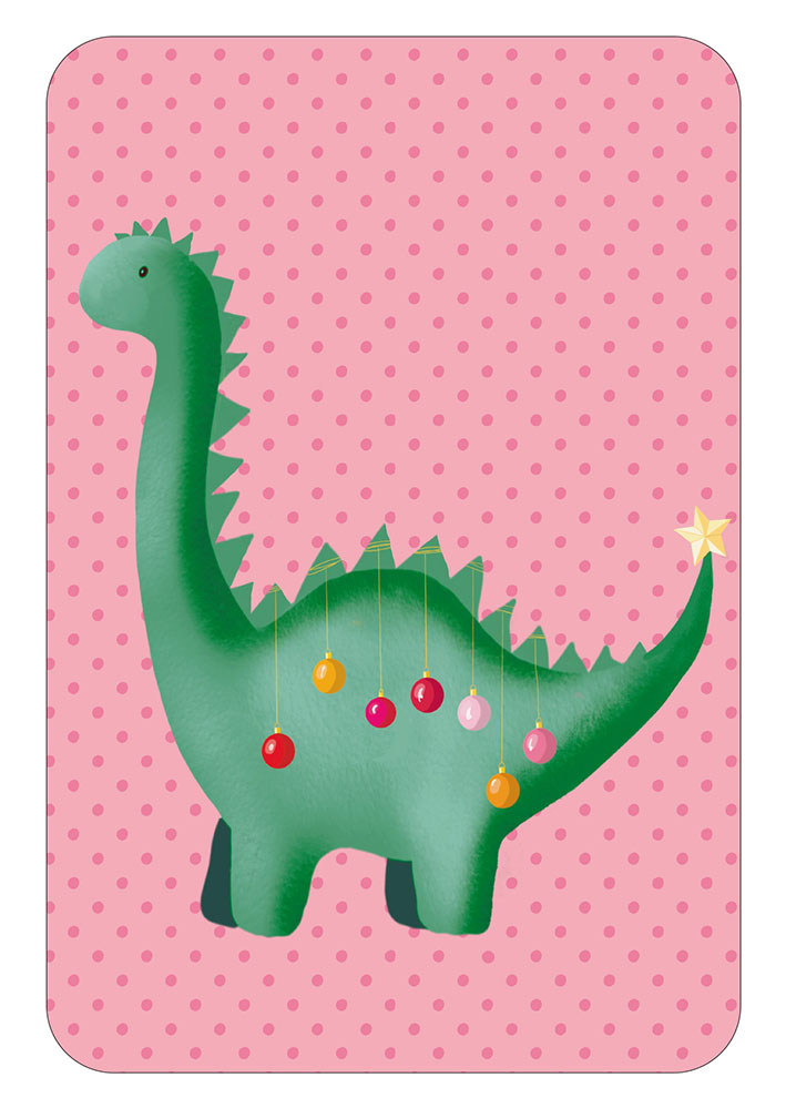Postcard - Toni Starck - Lollipop - Dino Xmas