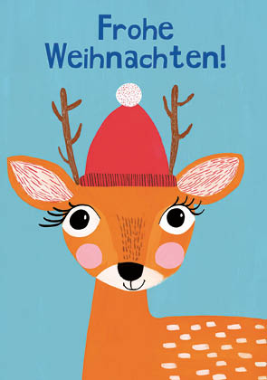 Postcard - darilarifari - Bambi wearing a hat