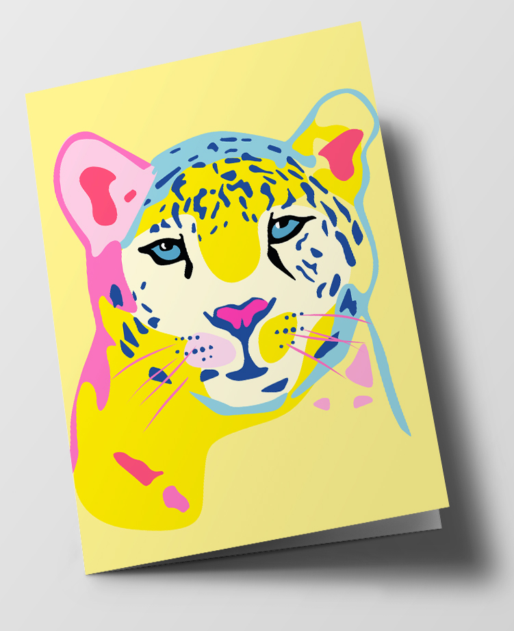 Klappkarte C6 - Happiness - colorful tiger