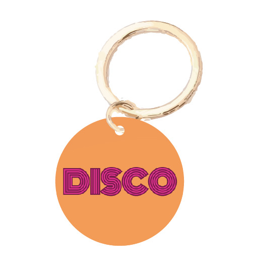 Key ring - Happy Plexis 3 cm - disco Key ring - Happy Plexis 3 cm - disco