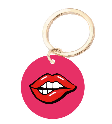 Key ring - Happy Plexis 3 cm - red lips