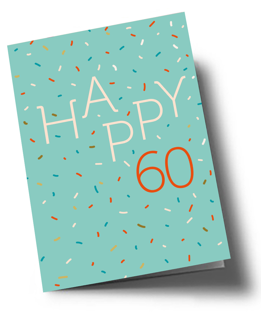 Klappkarte C6 - Typoesie - Happy 60