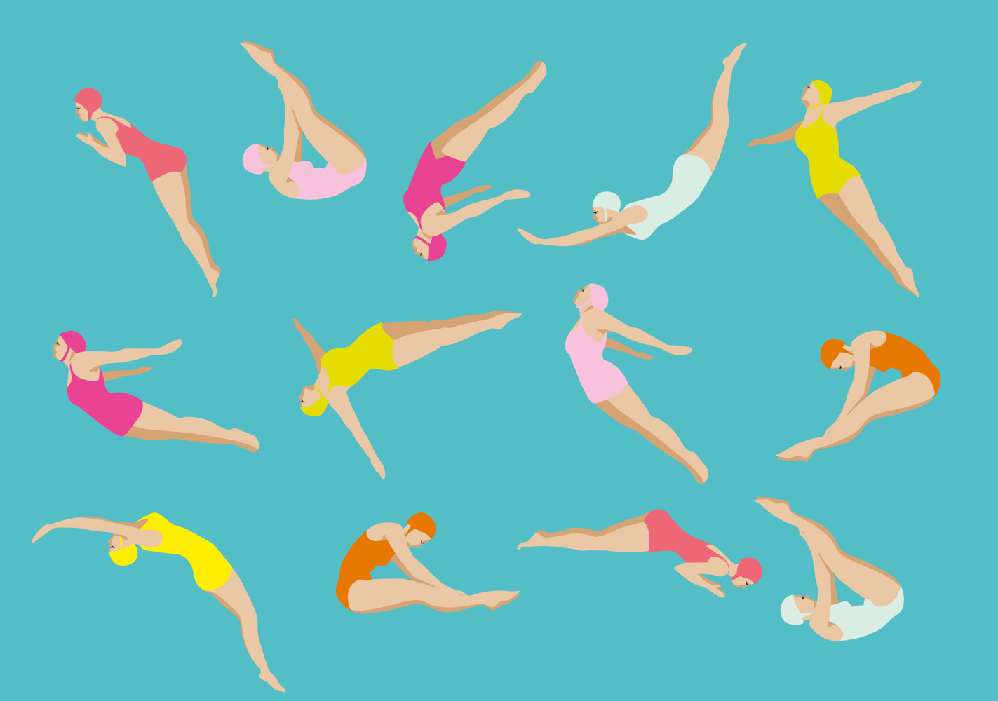 Postcard - luminous - Swimmers