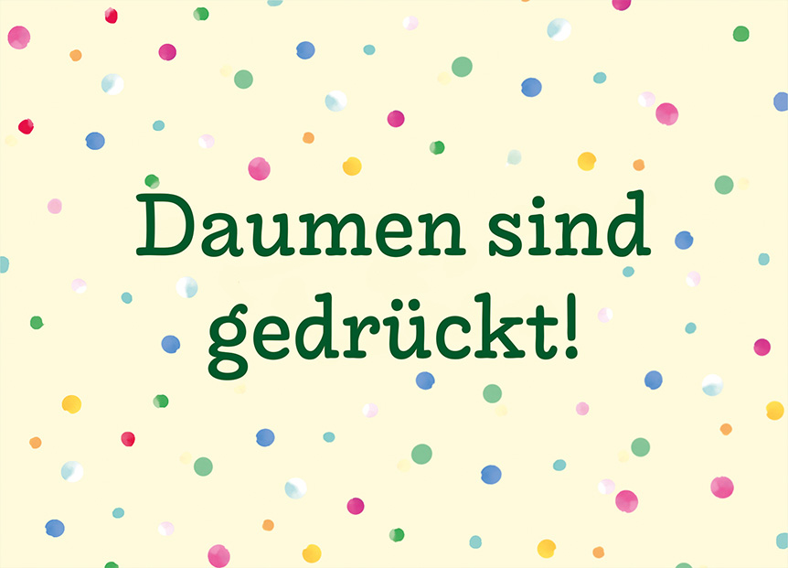 Postcard - m-illu - Daumen sind gedrückt!