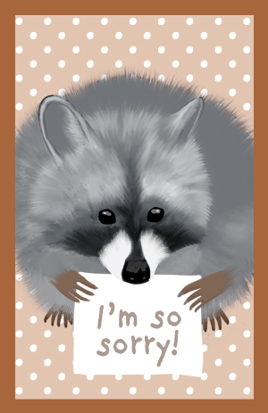 Minicard - Toni Starck - Racoon Sorry!