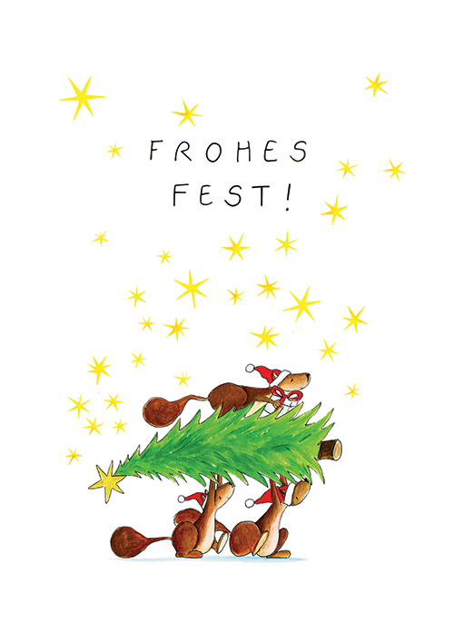 Postkarte - Tabea Güttner - Frohe Eichhörnchen