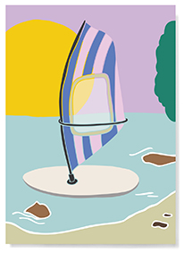 Postcard - familytree - Windsurfing