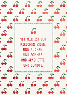 Postkarte - La Card - Kirschen essen Postkarte - La Card - Kirschen essen