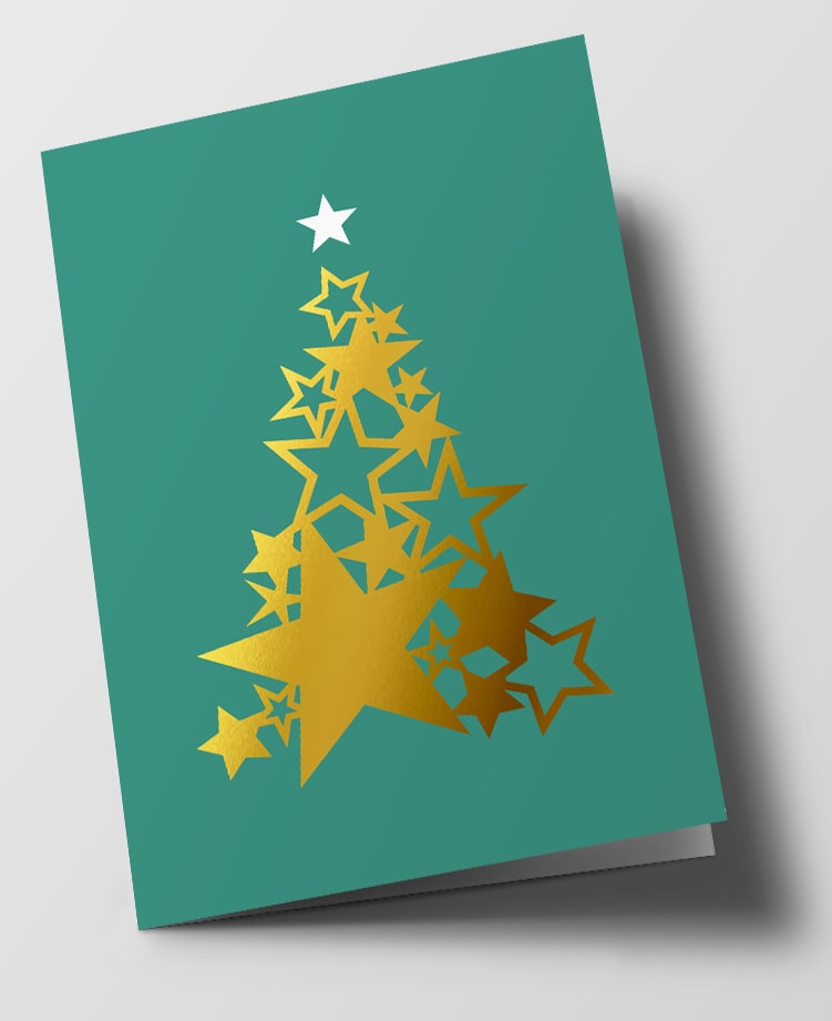 Klappkarte C6 - pure - starry tree