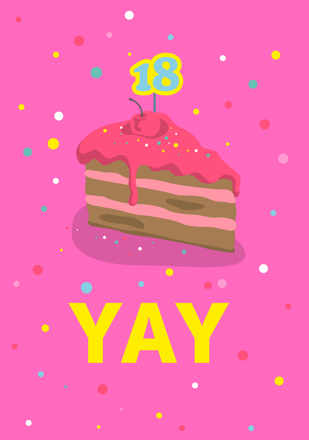 Postkarte - neonstyle - 18 YAY Postkarte - neonstyle - 18 YAY