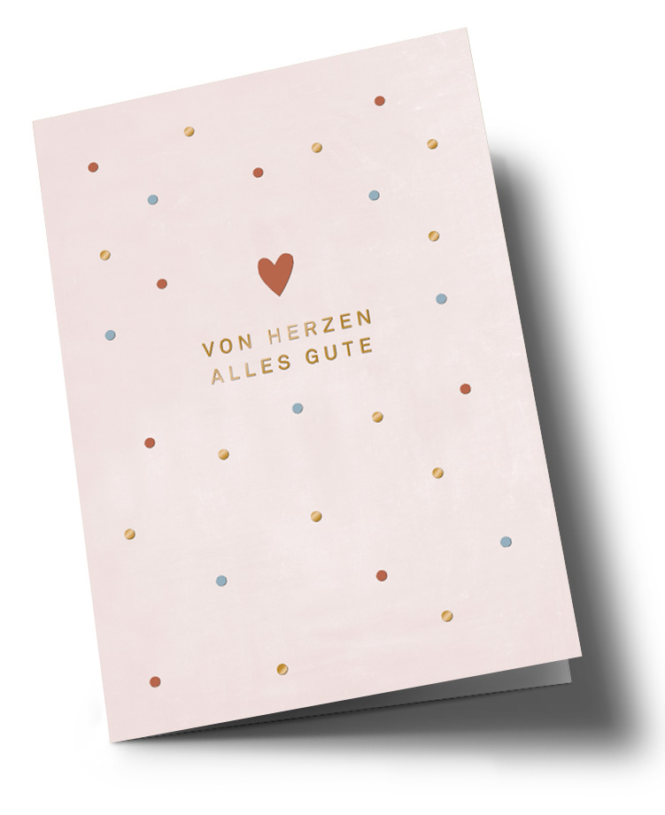 Doublecard C6 - Designfräulein - Von Herzen, Gold foil