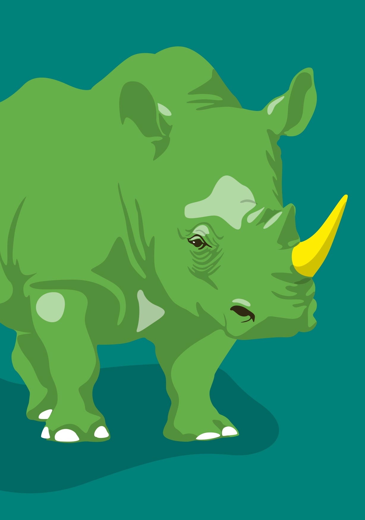 Postcard - luminous - Rhinoceros