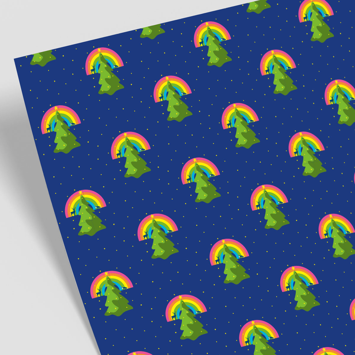 *Geschenkpapier - neonstyle - Tannenbaum mit Regenbogen