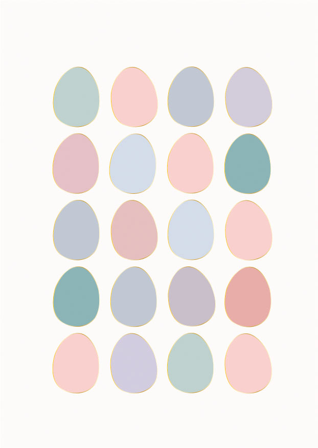 Postcard - Toni Starck - eggs, pastel