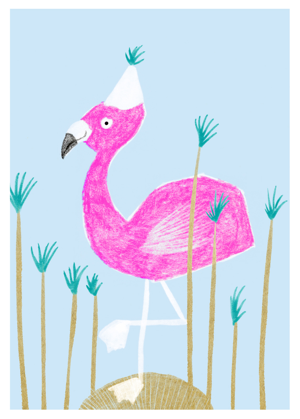 Postkarte - schönegrüsse - Flamingo