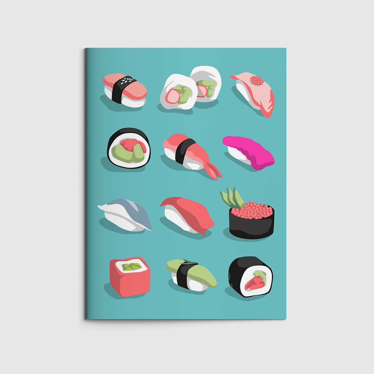 Notizheft A6 - neonstyle - Sushi