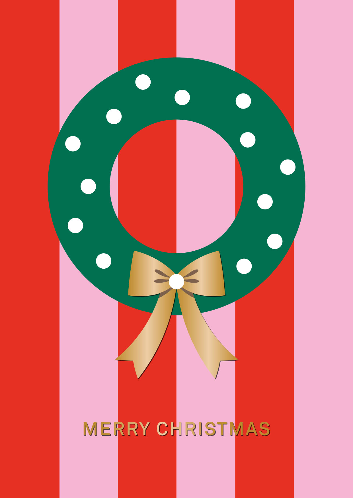 Postkarte - Designfräulein - OroLumi - xmas Kranz