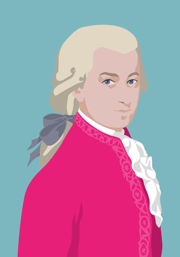 Postkarte - pop art new generation - Wolfgang Amadeus Mozart