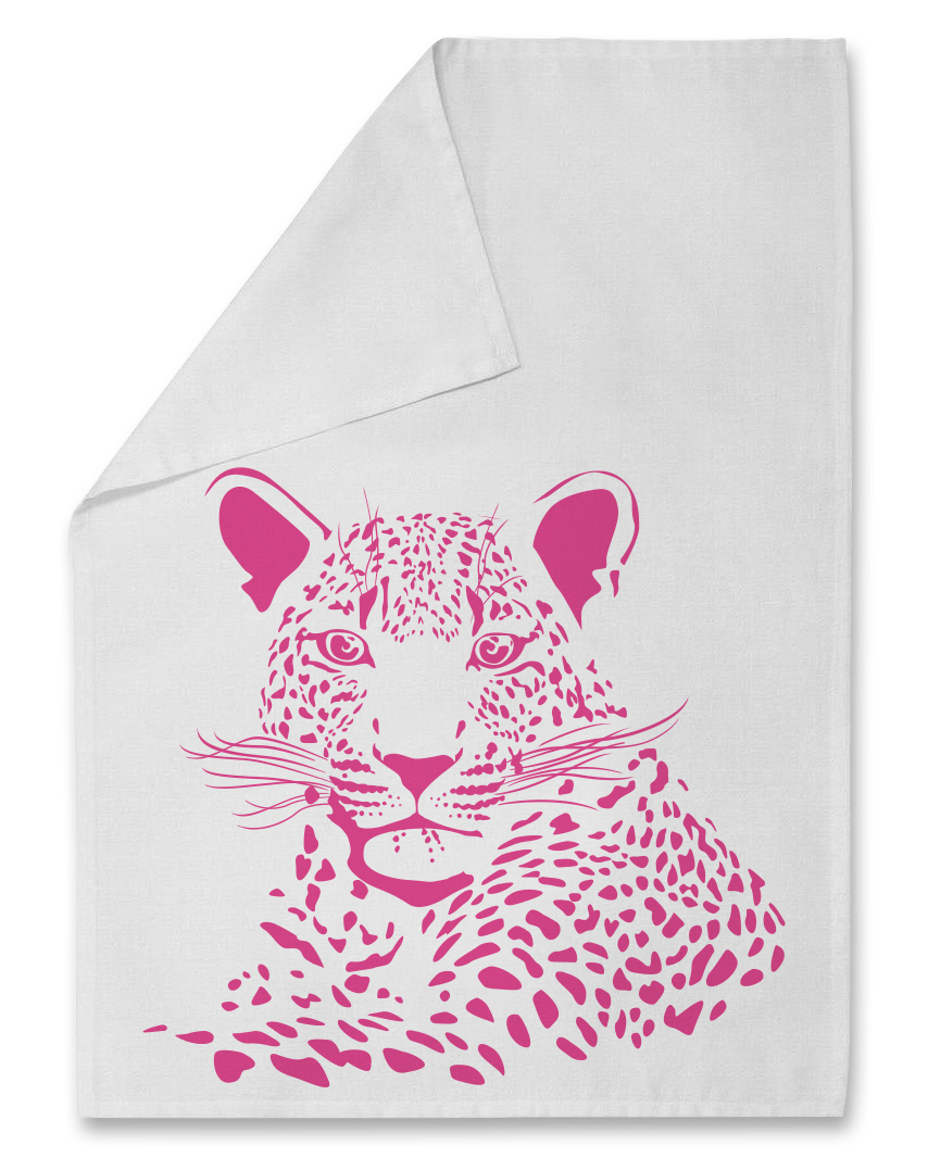 Tea towel - Leopard pink