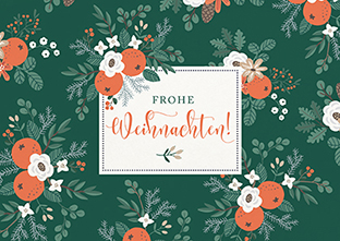 Postkarte - La Card - Christrosen, grün