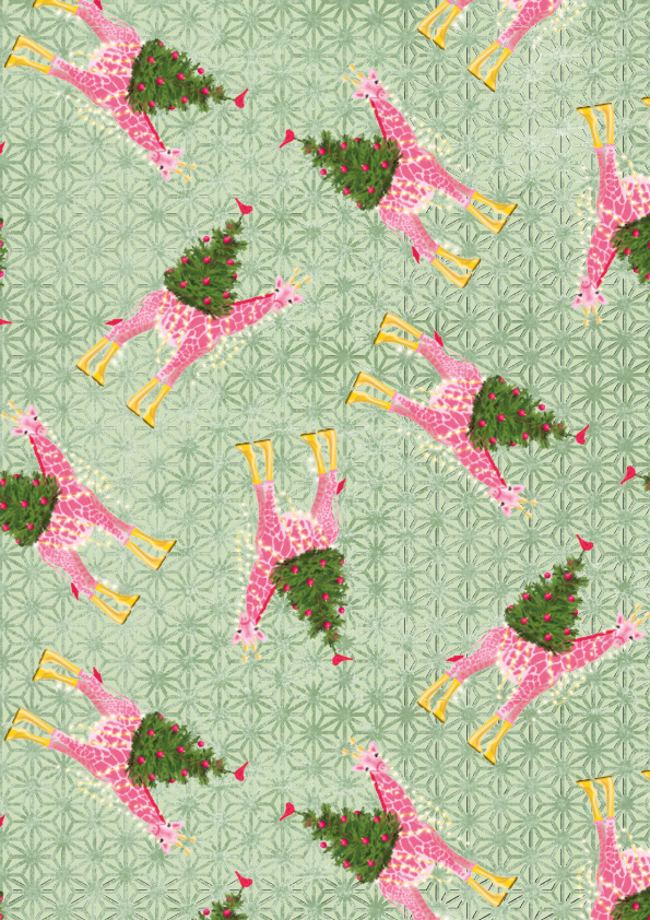Geschenkpapier - toni starck pattern - Xmas Giraffe Geschenkpapier - toni starck pattern - Xmas Giraffe
