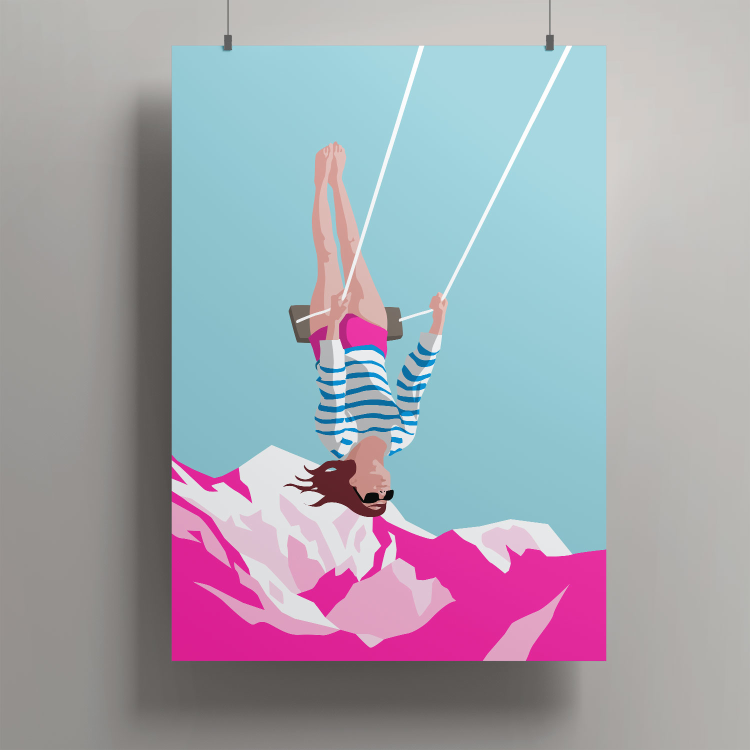 Artprint A3 - Girl over the Mountains