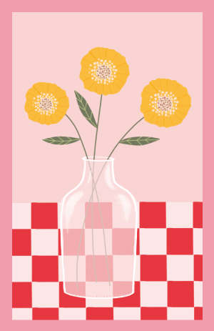 Minicard - Toni Starck - Three yellow flower Minicard - Toni Starck - Three yellow flower