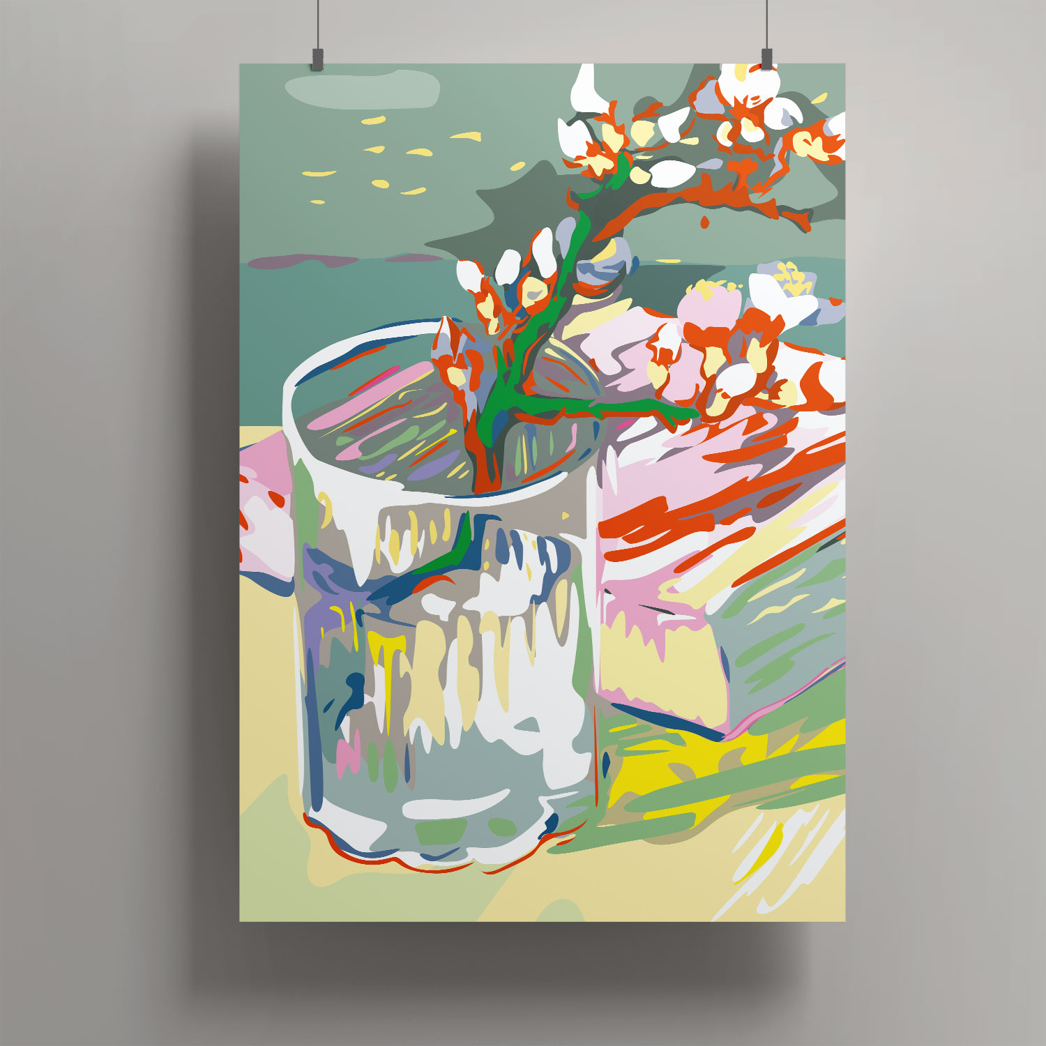 Artprint A3 - Blossoming Almond in a Glass' van Gogh