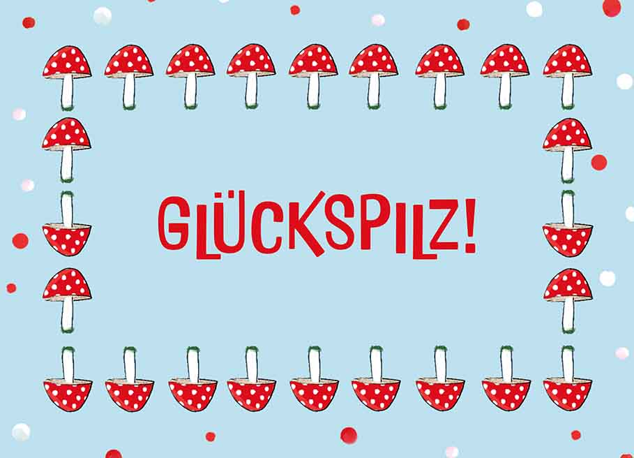 Postkarte - m-illu - Glückspilz Postkarte - m-illu - Glückspilz