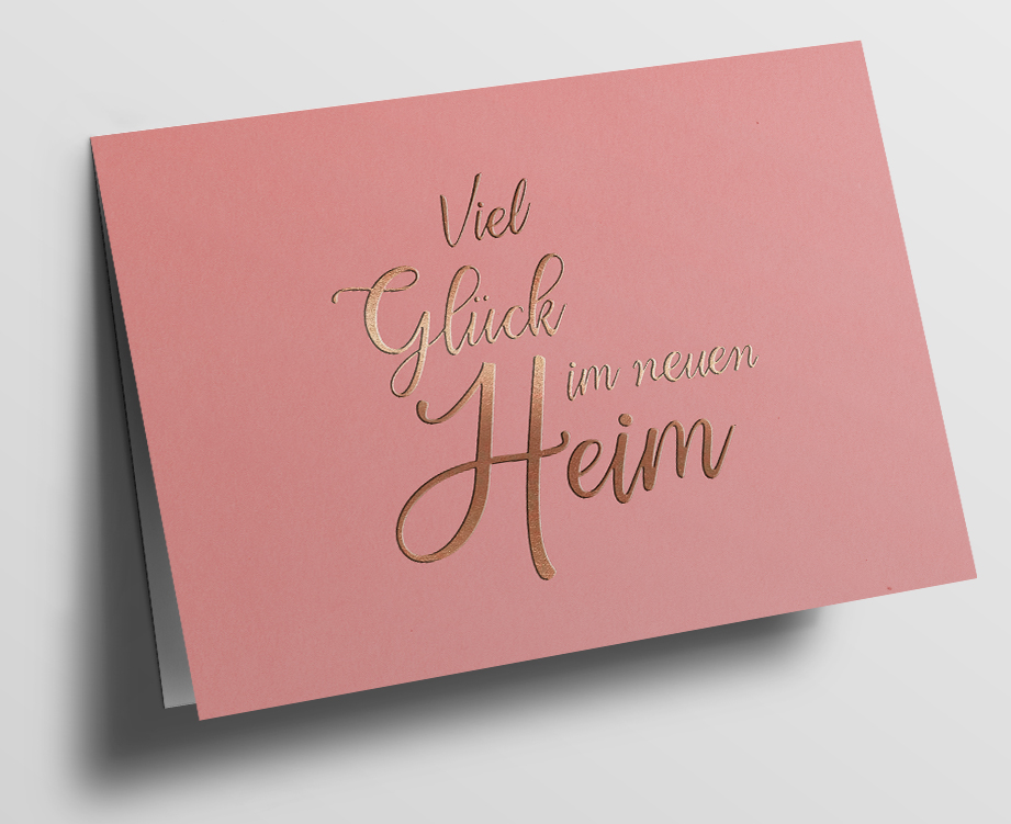 Doublecard C6 - pure - Viel Glück im neuen Heim, Powder pink Doublecard C6 - pure - Viel Glück im neuen Heim, Powder pink