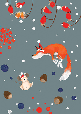 Postcard - Tabea Güttner - Fox and mouse