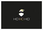 Postkarte - La Card - Hohoho, schwarz-gold