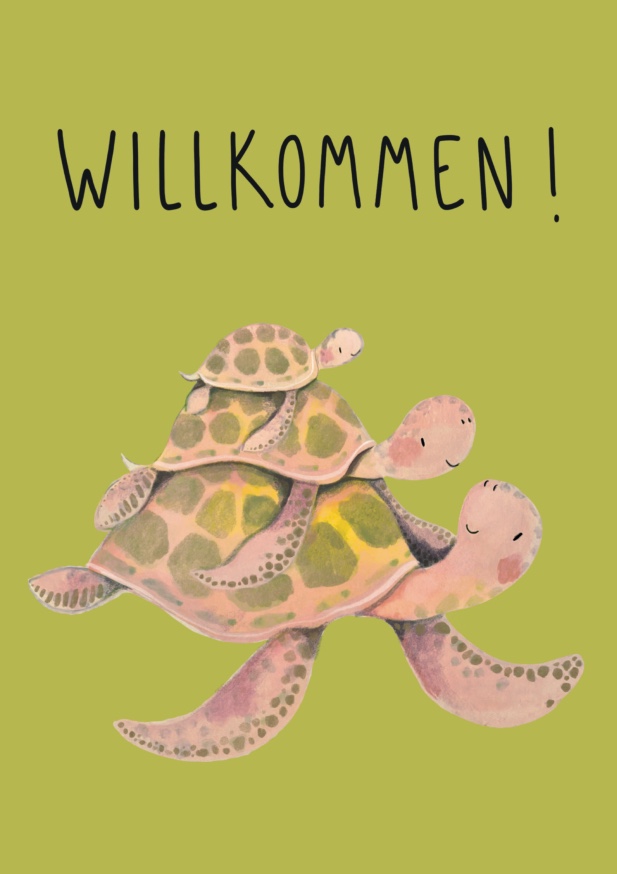 Postkarte - Tabea Güttner - Schildkroetenfamilie Postkarte - Tabea Güttner - Schildkroetenfamilie