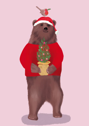 Postcard - Toni Starck Vanilla - Santa Bear