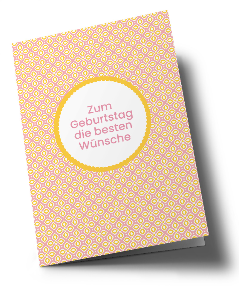 Doublecard C6 - Toni Starck Pattern - Buttercream Rosy, Beste Wünsche