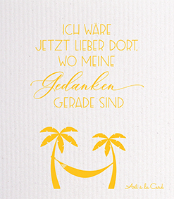 Spültuch - Wo meine Gedanken gerade sind, chromgelb