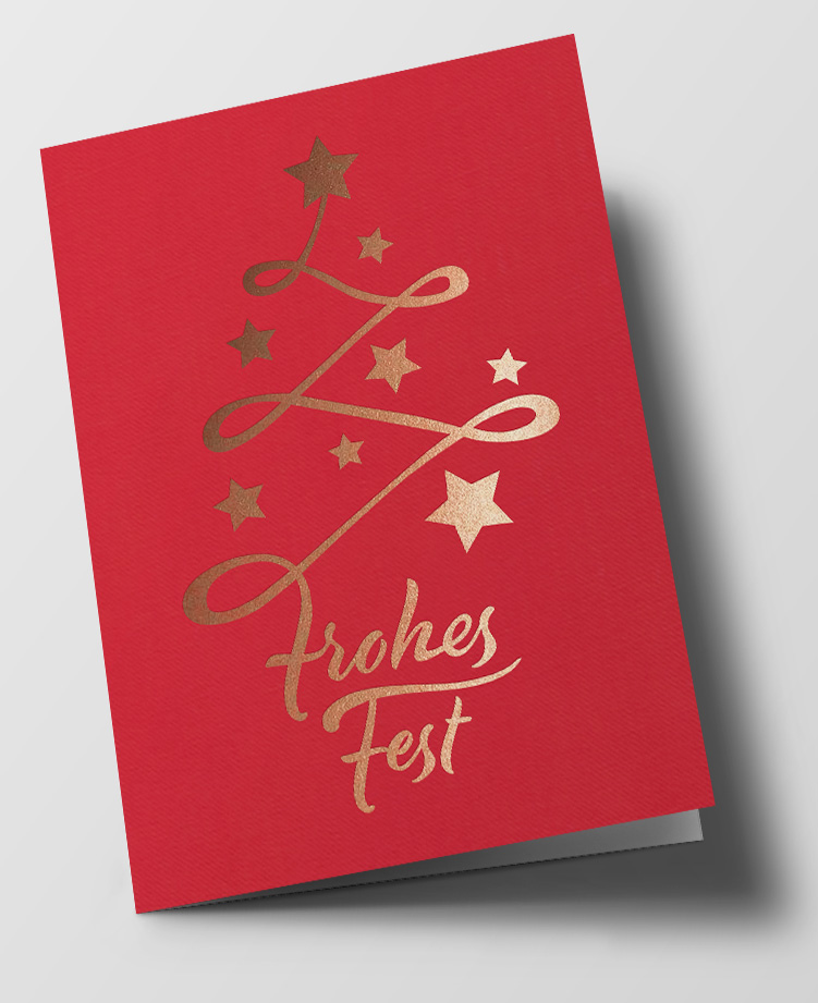 Doublecard C6 - pure - Abstract Christmas tree, red Doublecard C6 - pure - Abstract Christmas tree, red