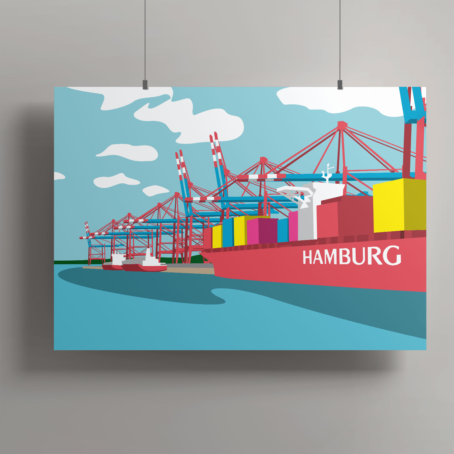 Artprint A3 - Containerhafen Hamburg