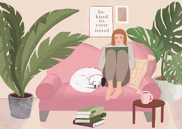 Postcard - Toni Starck - Kind to your mind - Pink sofa