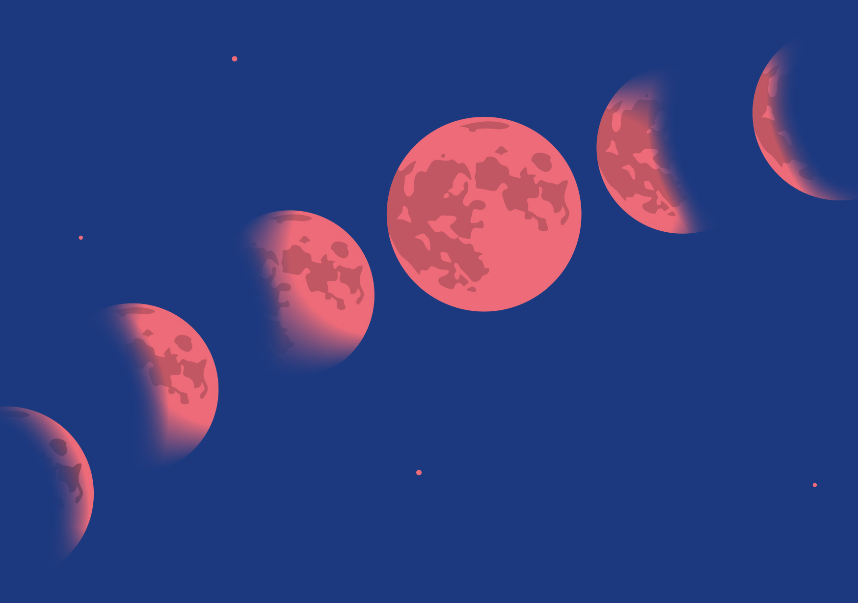 Postcard - luminous - Moon Phases
