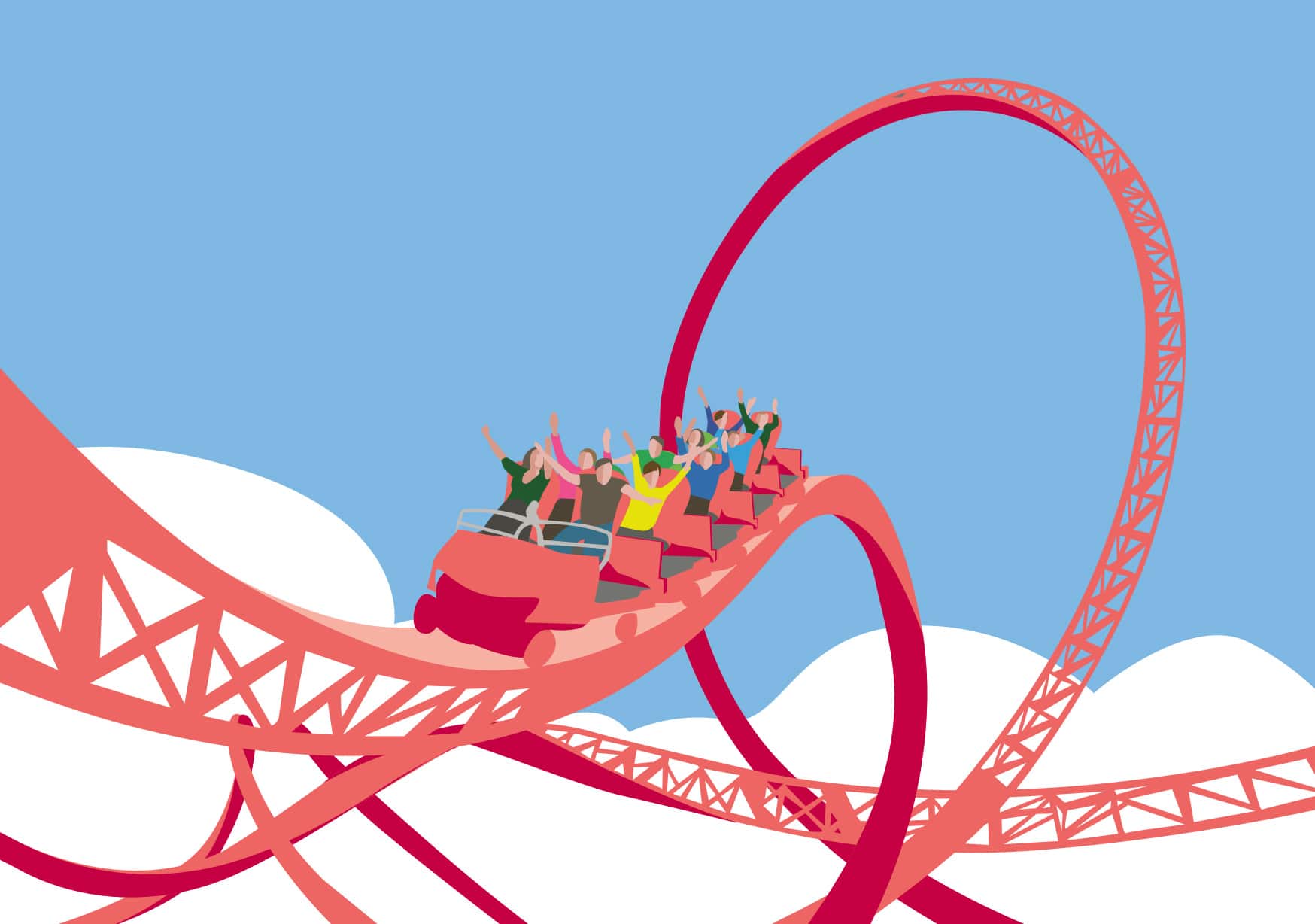 Postcard - luminous - Rollercoaster