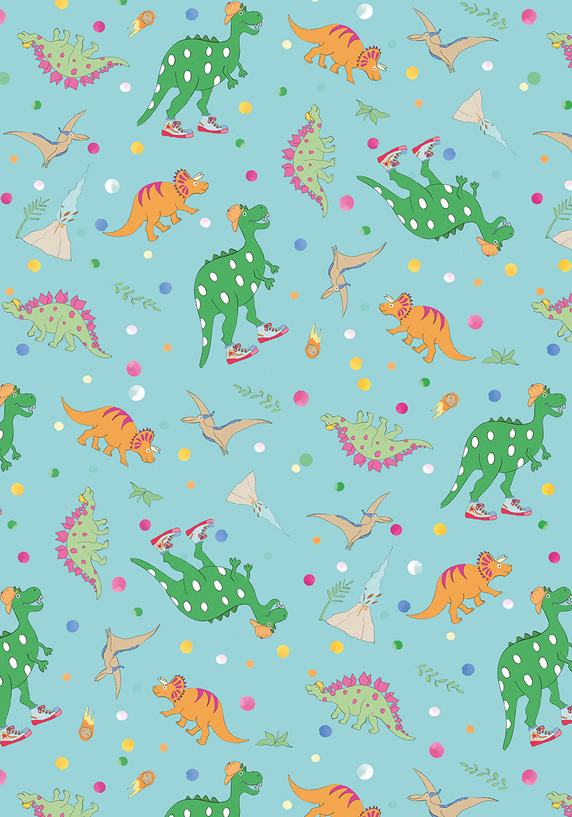 Wrapping paper - m-illu Funny friends - Dinos Wrapping paper - m-illu Funny friends - Dinos