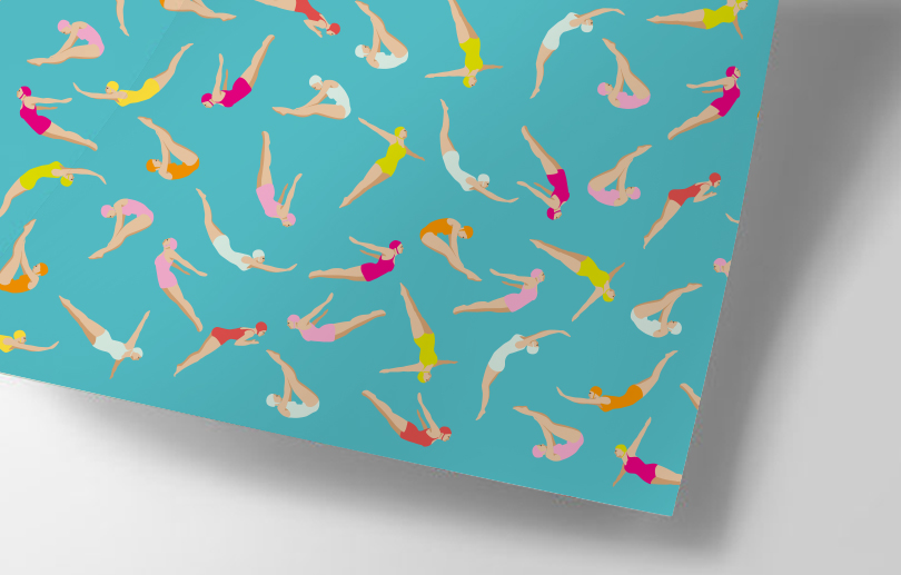 Geschenkpapier - crissXcross - Schwimmerinnen