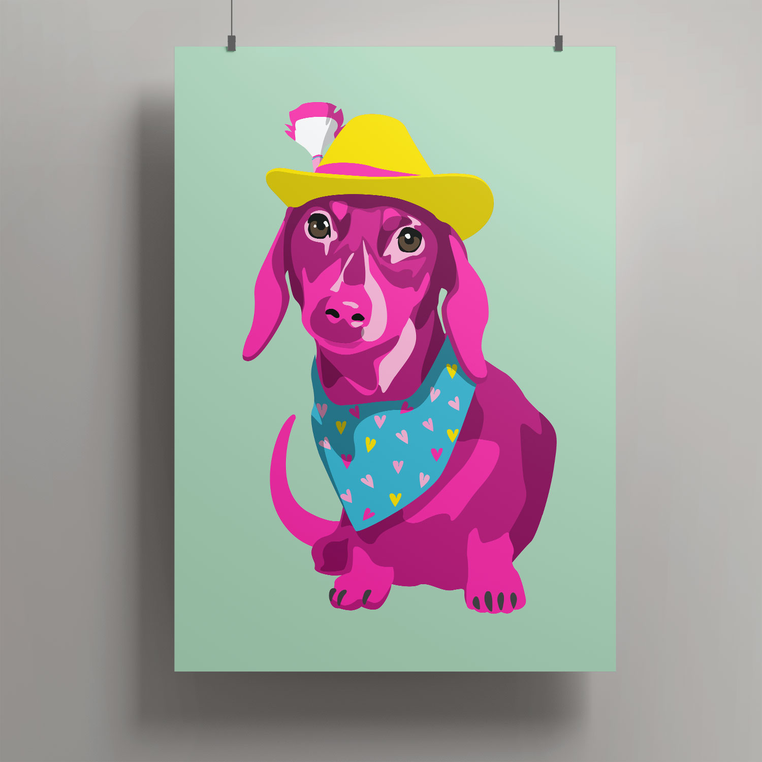 Artprint A3 - Dackel with hat Artprint A3 - Dackel with hat