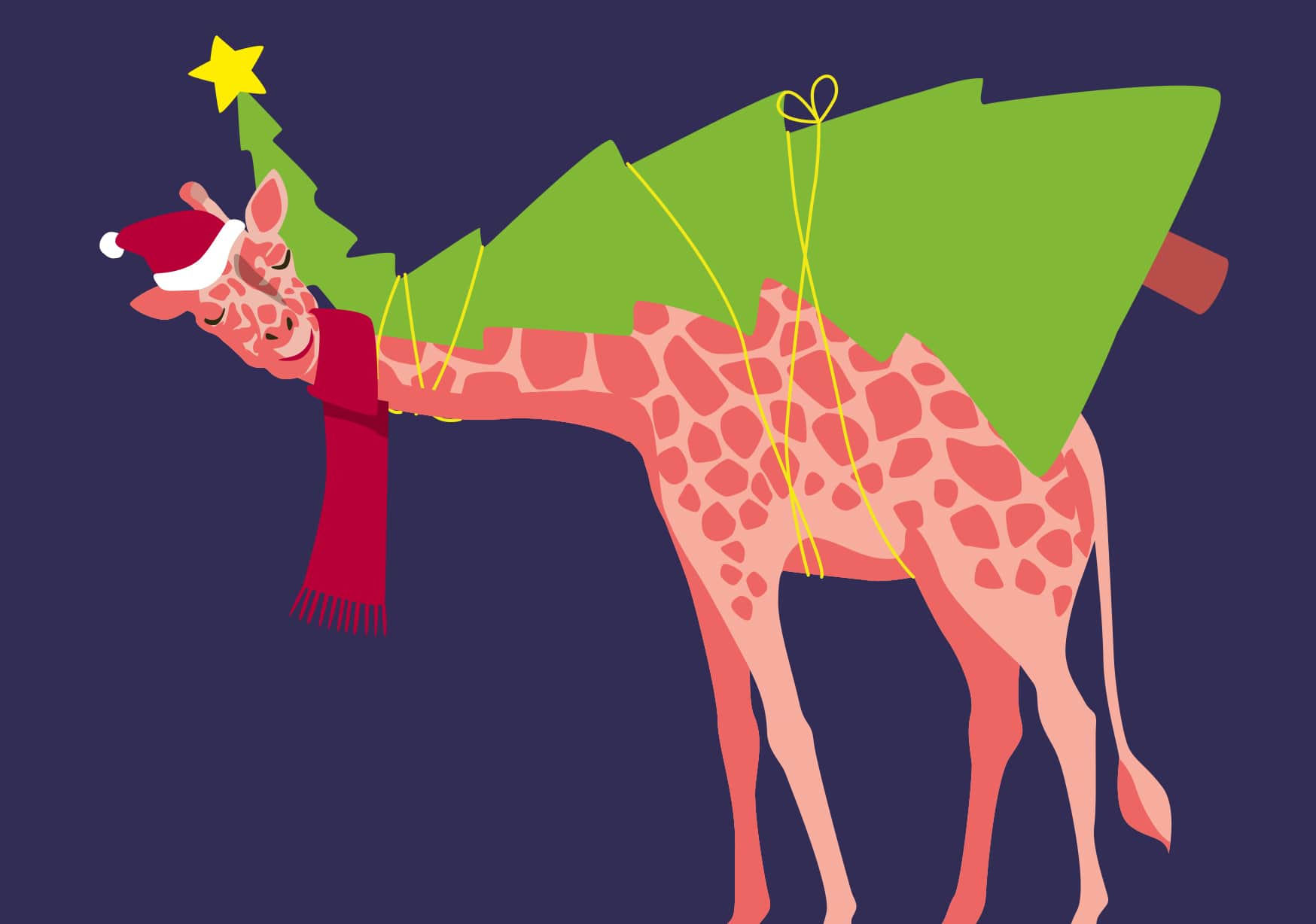 Postcard - luminous - Giraffe